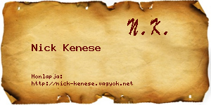 Nick Kenese névjegykártya